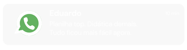 Depoimentos de clientes satisfeitos com o e-book e planilha Descomplicando Suas Finanças, que aprenderam a organizar suas finanças.